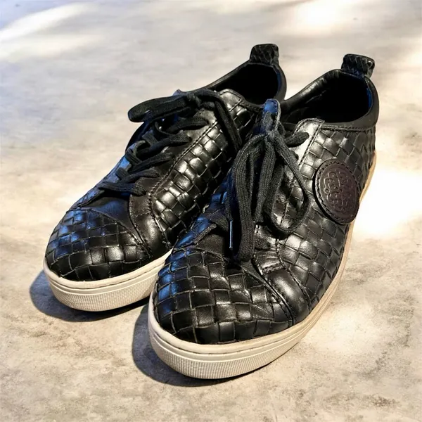Brighton Woven Leather Sneakers Ferrara Monte Black Sz 9M Ret $235 Padded Comfy - Image 2