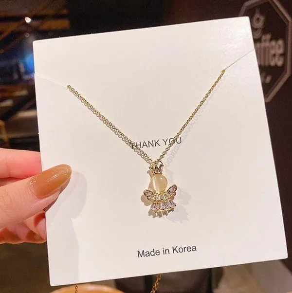 18K Gold Plated Angel Pendant Necklace for Women - Image 3