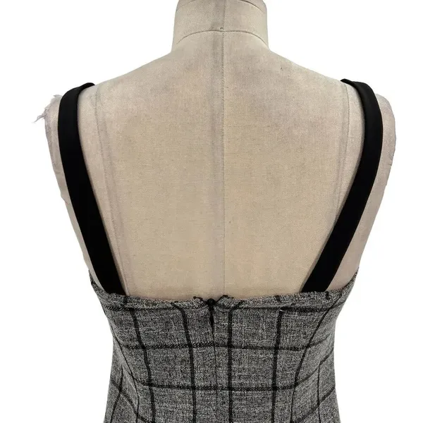 NBD‎ Bynes Mini Dress Gray Black Plaid Sleeveless Size Small - Image 9