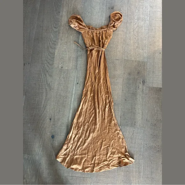 vrg grl verge girl au revoir bias cut tie cutout maxi dress - Image 4