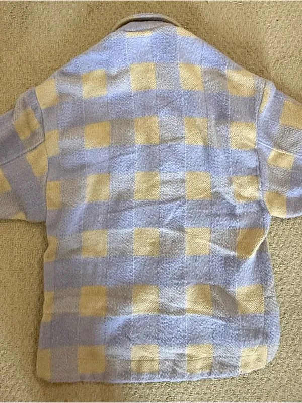Checked Shacket Jacket in Lavender & Cream Purple - Image 5