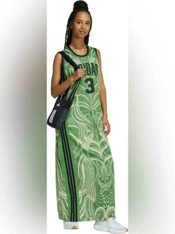 FARM Rio Green and Cream Maxi Dress M - Image 5
