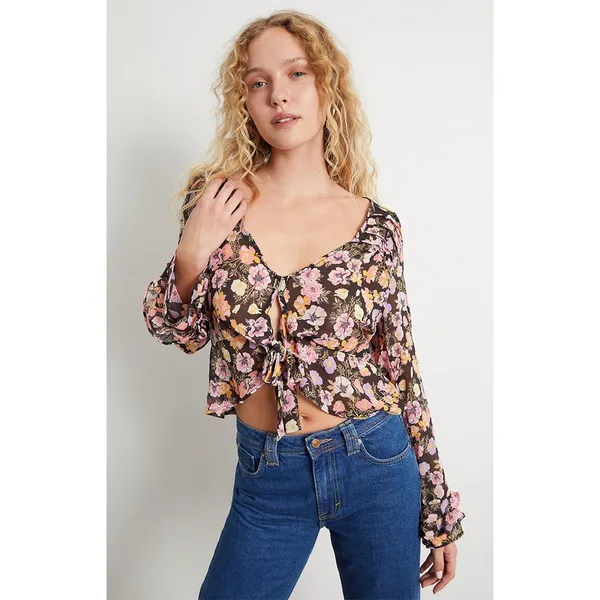 Free People Maybel Floral Blouse Size Medium - Image 12