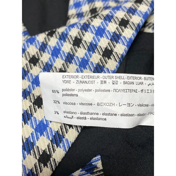 Zara Women's Blue Gingham Houndstooth Sleeveless V Neck Vest Crop Top Size XS - Image 4