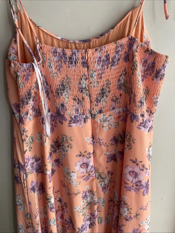 Lulus Started With a Kiss Orange Floral Print Tie-Strap Tiered Dress - Image 11