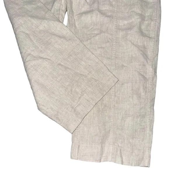 Athleta Retreat High Rise 100% Linen Ankle Pants Undyed Size XL Pull On Neutral - Image 8