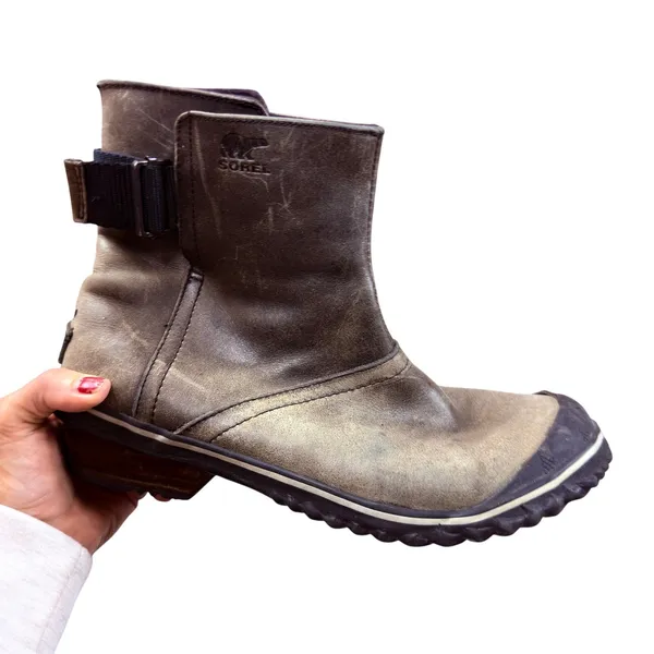 Sorel Women's Green Slimboot Shortie Leather Boots Size 9.5 - Image 10
