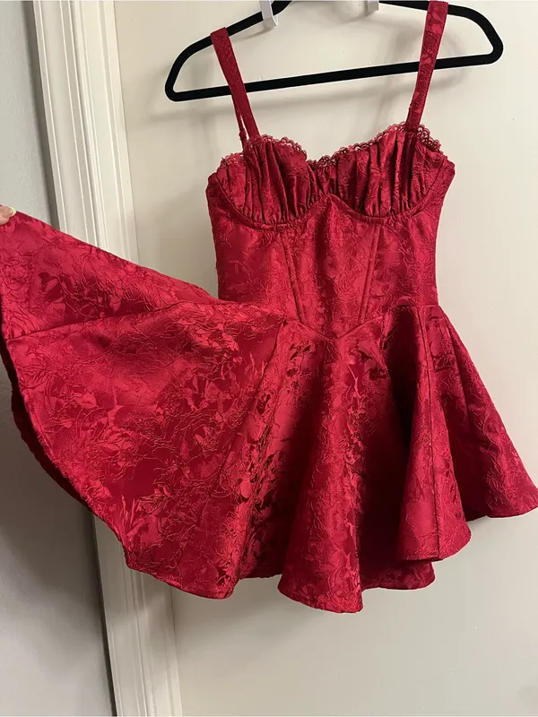 Babyboo Emelie Playsuit Mini Dress in Red Size Small - Image 4