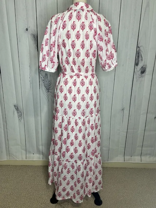 Roller Rabbit x Target Maxi Dress Pink Bouquet Print Short Sleeve Womens Sz S - Image 8