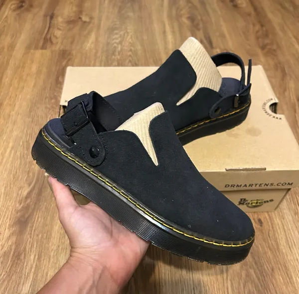 DR MARTENS Carlson black suede slingback mules clogs slip on shoes women’s 7 new - Image 6