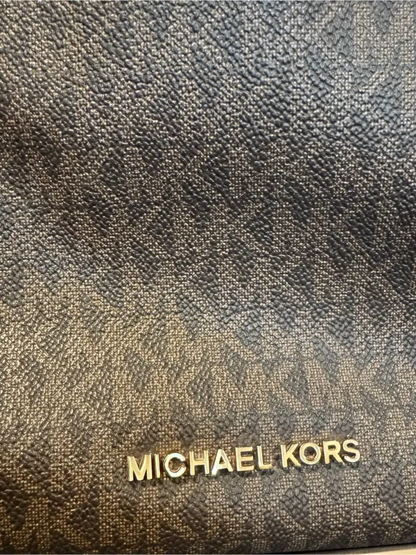 Michael Kors Dark Brown MK Logo Chain-Strap Shoulder Bag - Image 4