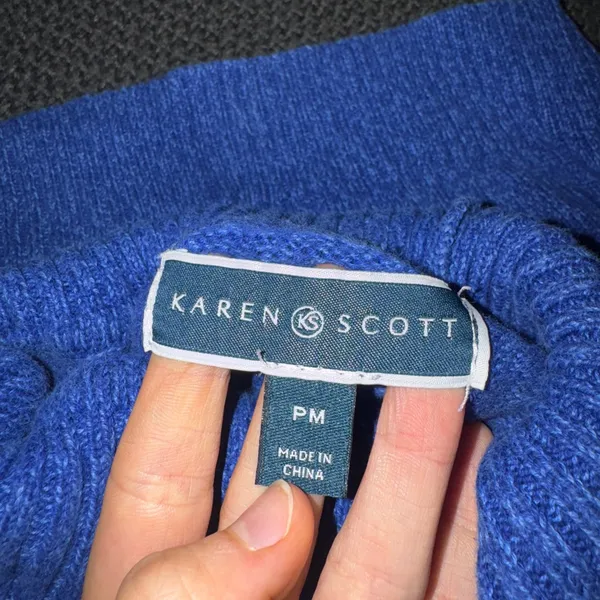 Women’s Blue Turtleneck Sweater - Image 2