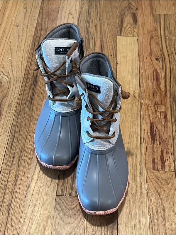 Sperry Women’s Size 8 Duck Boots Gray Waterproof Lace-Up - Image 3
