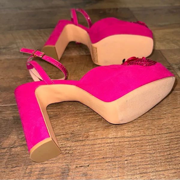 New York & Company Raya Rhinestone Flower Platform Heels Pump Size 9 - Image 13