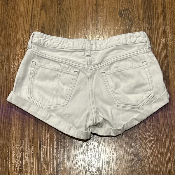 We The Free People Jeans Shorts Womens 26 Denim Romeo Rolled Cut Off Distressed - Image 5