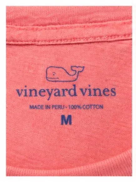 Vineyard Vines coral long sleeve whale graphic cotton tee size M - Image 5