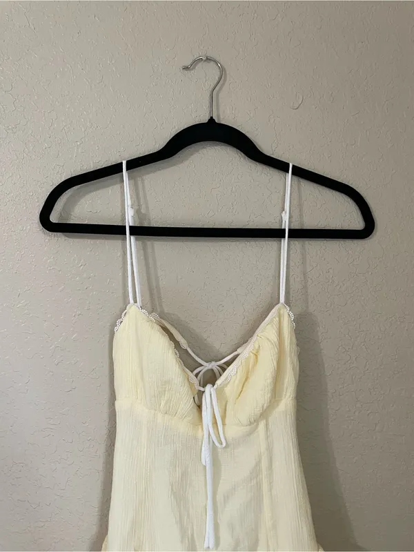 Beverly and Beck Nothing Else Matters Mini Dress Size S Light Yellow - Image 8