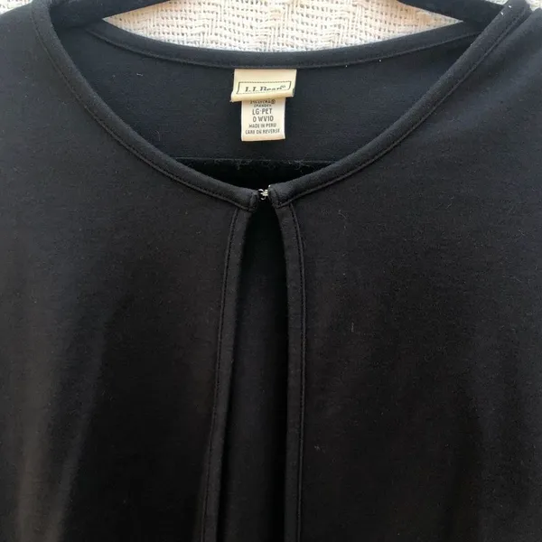L.L. Bean Soft Cardigan Black Petite Size undefined - Image 5