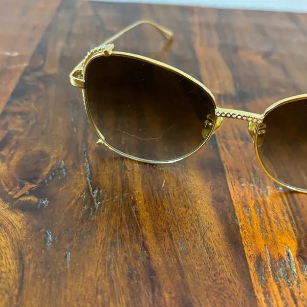 Charles & Keith Gold Butterfly Swarovski Crystal Sunglasses CK3-71280532 Brown‎ - Image 16