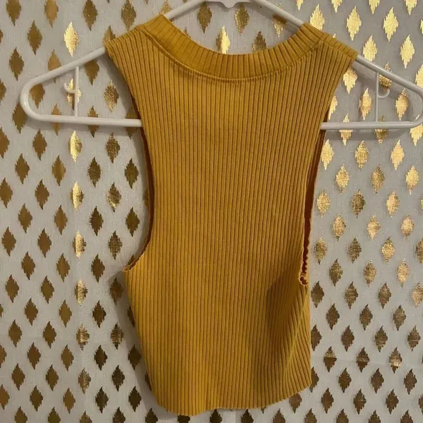 Aerie tank top mock neck mustard yellow size S - Image 3