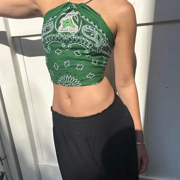 Tulane bandana halter top Green - Image 2