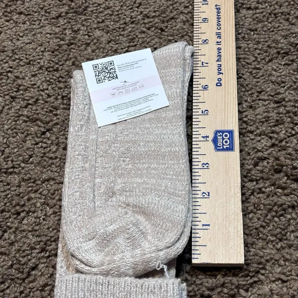 Pudus Beige Knee High Sweater Socks Size 6 - Image 8