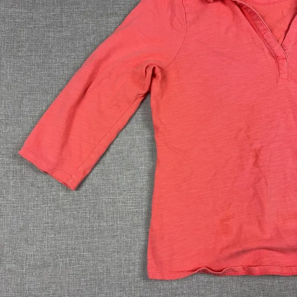 Tommy Bahama Polo Shirt Womens M Pink Collared 3/4 Sleeve Lightweight Jersey Top - Image 2