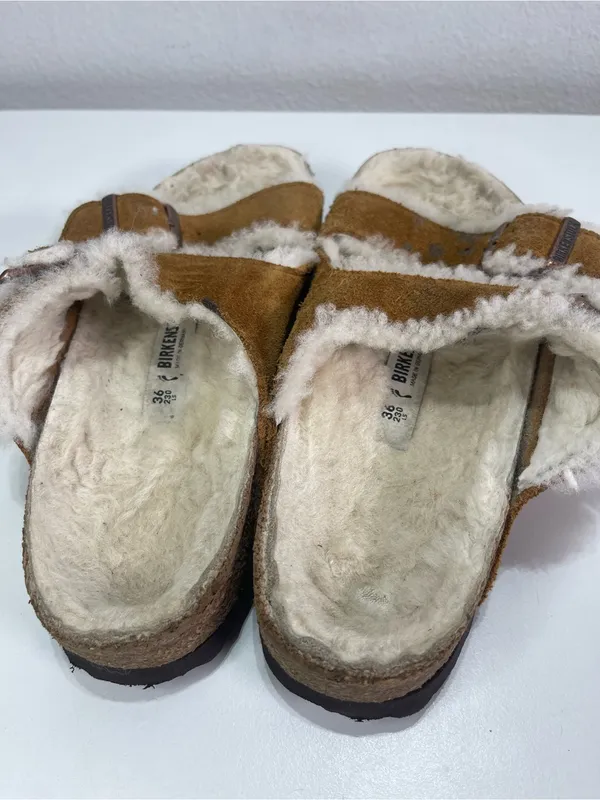 Birkenstock Arizona Shearling Suede Sandals Women's 36 (5) Casual Comfort Boho - Image 4
