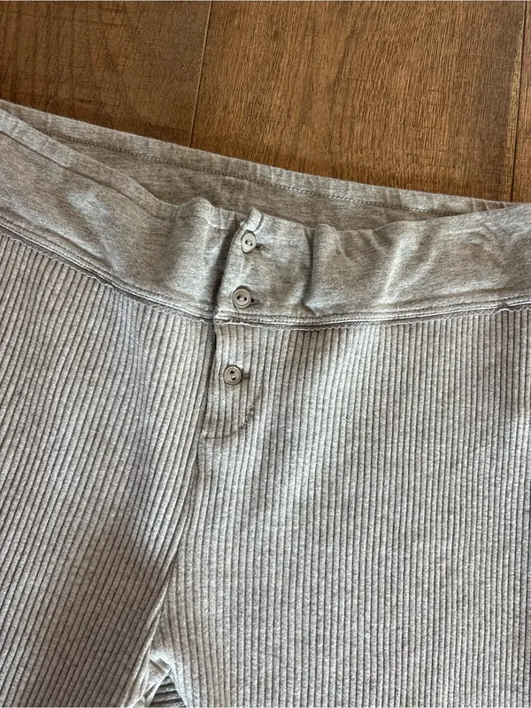 intimately free people gray ribbed baggy oversized joggers - Image 3