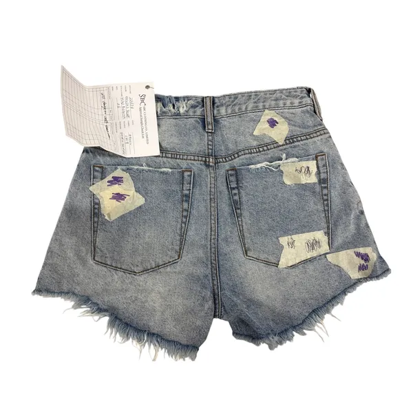 NEW NWT One teaspoon Sz 26 2 light wash distressed raw hem light wash shorts - Image 5