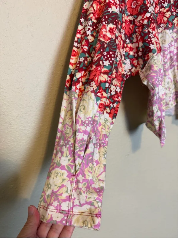 Free People MOVEMENT Inspire Floral Printed Layer Faded Poppy‎ Red Size Small - Image 6