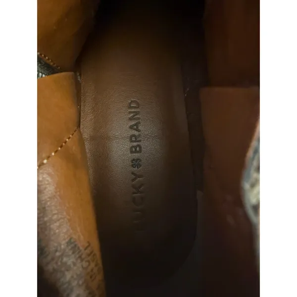 Lucky Brand Basel Ankle Bootie Women’s 9.5 Brown Leather Heeled Boot Double Zip - Image 6