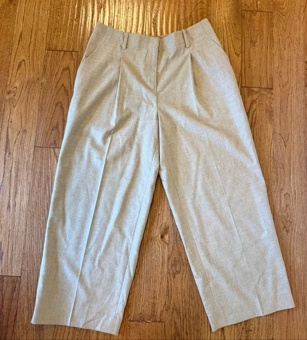 Lafayette 148 New York NWT taupe melange pleat crop pant 4 - Image 2
