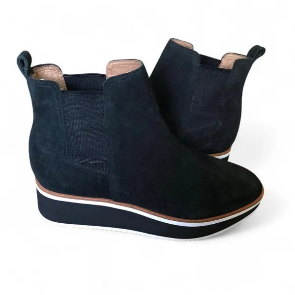 Antonio Melani Women's Black Suede Platform Chelsea Booties 7M - Image 8