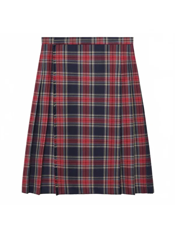 Mango Pleated Midi-Skirt NWT Red Blue Plaid Size Small - Image 3