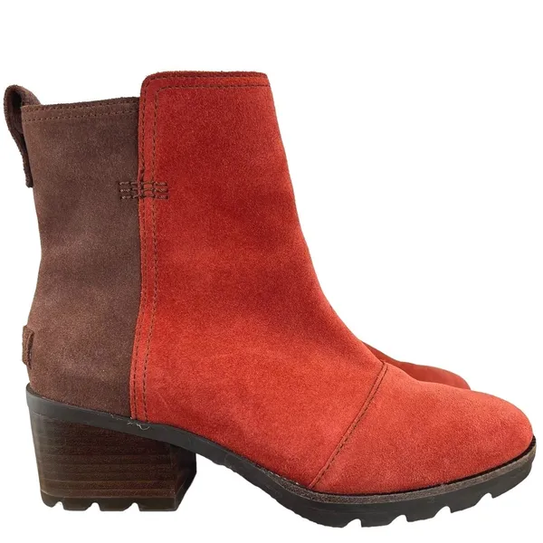 Sorel Cate Waterproof Suede Ankle‎ Booties Colorblock Lug Sole Womens Size 6 - Image 10