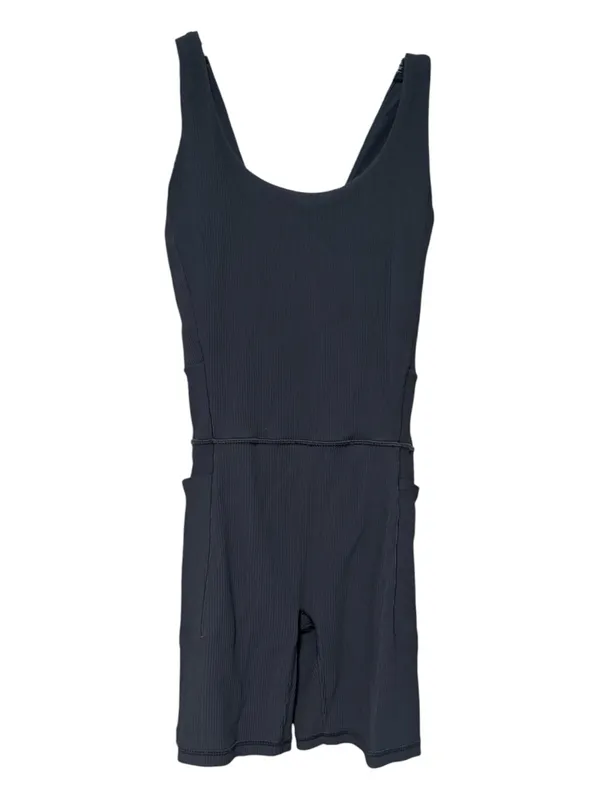 Athleta Ribbed Activewear Romper Dark Blue Gray Size Medium - Image 2