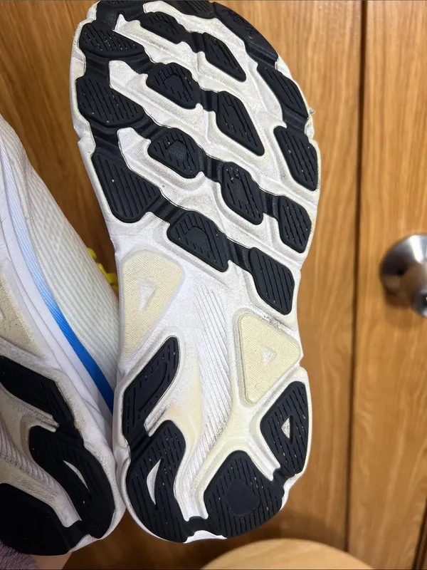 Hoka White Running Shoes with Neon Yellow Accents - Image 6
