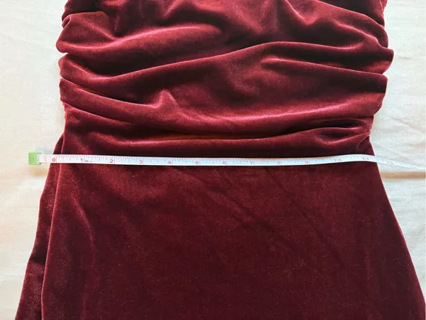 Wild Fable Burgundy Velvet Strapless Maxi Dress Slit XXS - Image 5
