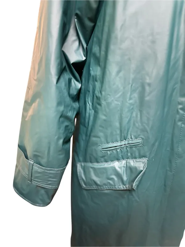 Vintage Misty Harbor Green Plaid Women’s Size M Flannel Lined Rain Coat - Image 3