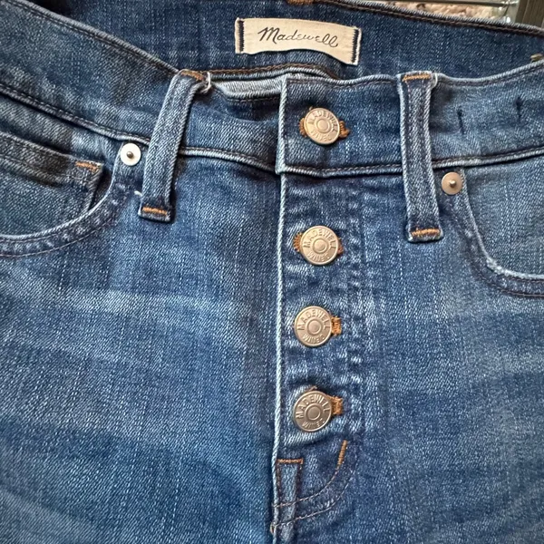 Madewell, size‎ 26, Slim Straight Jeans: Distressed Button-Front Edition - Image 11