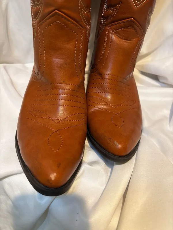 Soda Reno Cognac Tan Women's Western Cowboy Boots, Pointy Toe, Stitched Design - Image 7