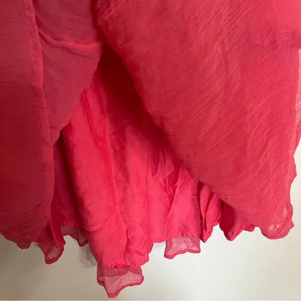 Women’s Sundance Monaco Meetup Sundress Coral Lined Flutter Sleeve‎ Size Small - Image 8