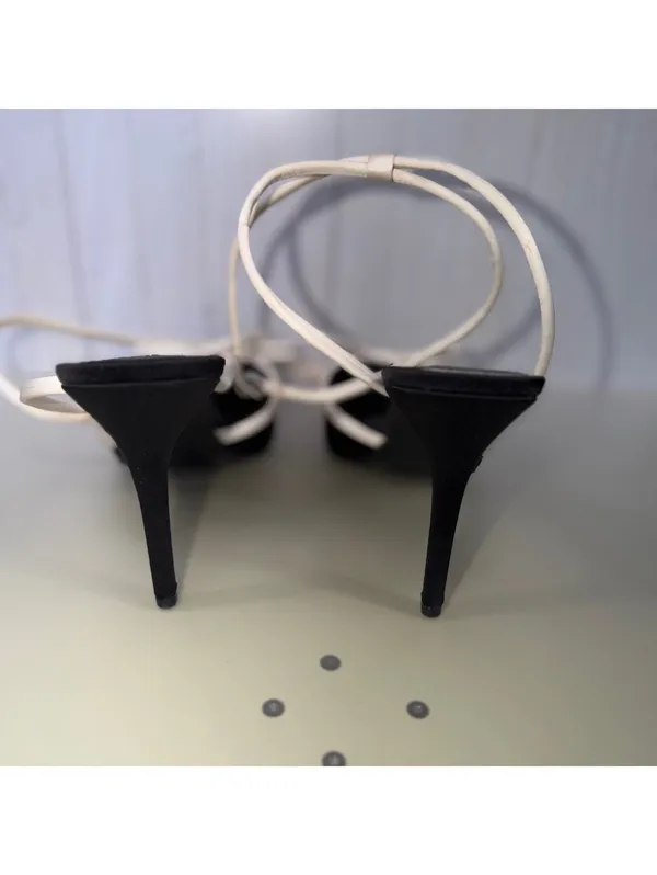 Gianni Bini Black White Bow Slingback Heels 10M - Image 5