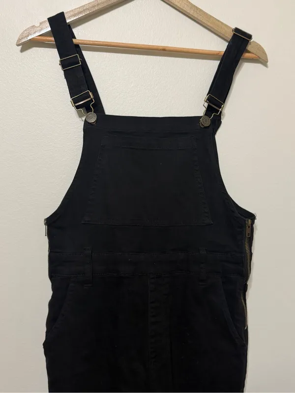Show Me Your Mumu Berkeley Bell Overalls Size Medium Black Western Cowgirl Boho - Image 4