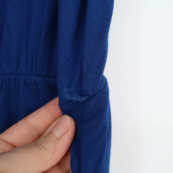 Merona Fit & Flare Dress Womens Medium Royal Blue Rayon Stretch Pleated V Neck - Image 4