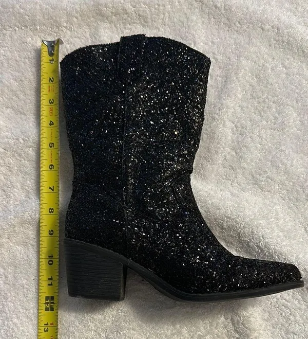 Pierre Dumas Black Sparkle Boots - Image 9