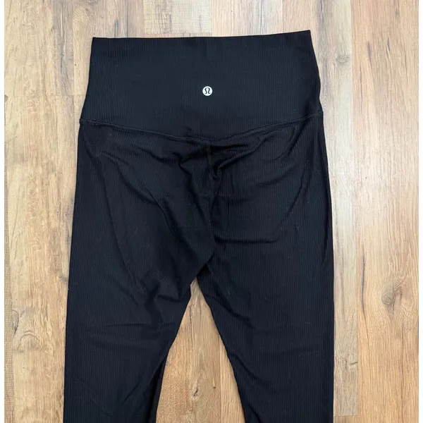 Lululemon Wunder Under Leggings Women 6 Black Ribbed High Rise 25" Inseam - Image 3