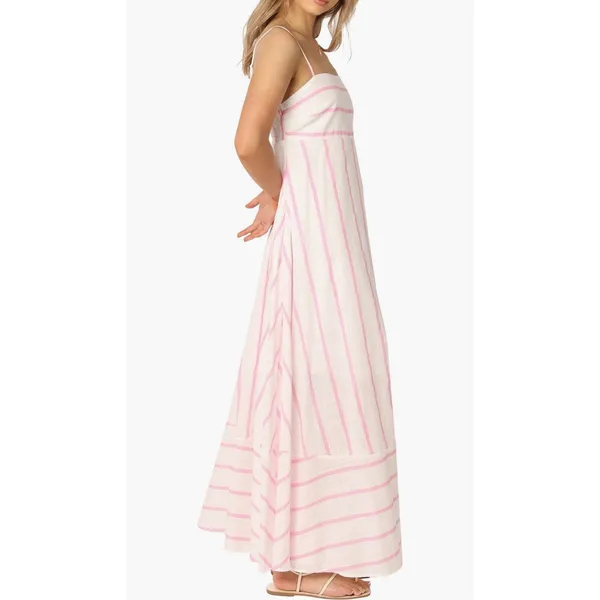 New! Petal & Pup Seville Stripe Maxi Dress Pink Stripe Size Small - Image 3