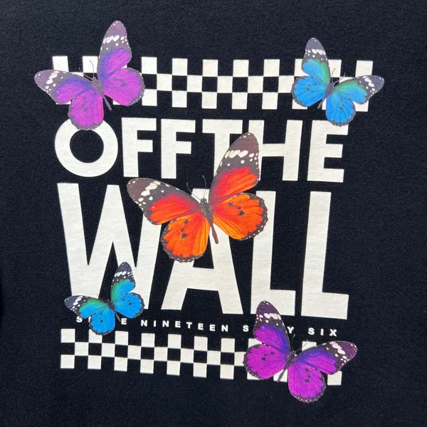 Vans‎ Off The Wall Butterfly Graphic Hoodie Black XS Skater Sweatshirt - Image 8
